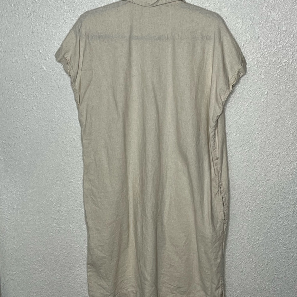 Old Navy Linen Blend Cream Colored Dress Sz Large - Picture 5 of 9
